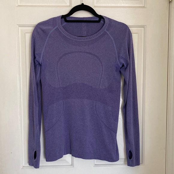 Lululemon Athletica Womens Swiftly Tech Crewneck Pullover Stretch Top Purple 8 - Picture 3 of 15
